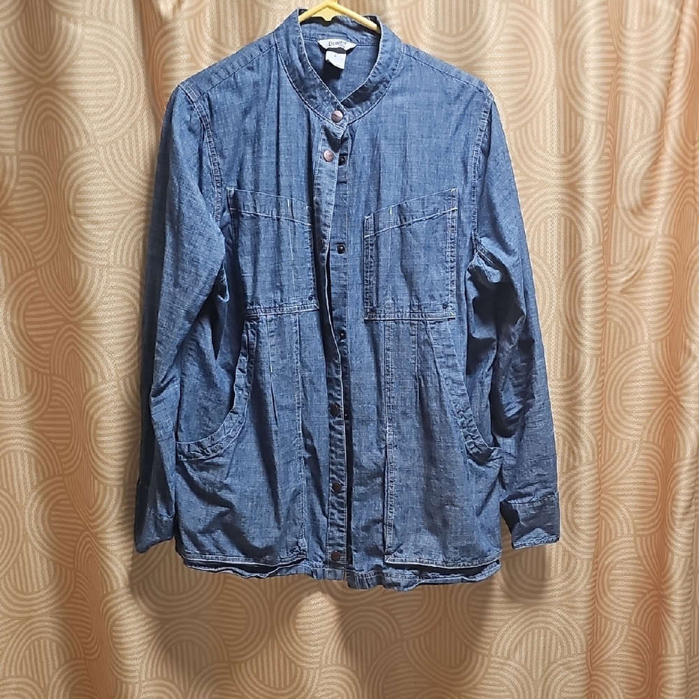 Duluth Trading Co Blue Chambray Shirt Jacket